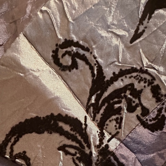 Susan Graver Elegant Teal Blue and Black Patterned Blazer Satin/Velvet Size XL - Picture 5 of 6